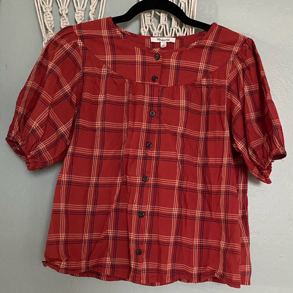 Plaid Madewell Button Up Blouse